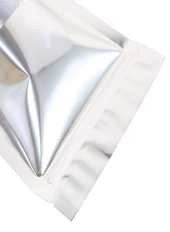 QQ Studio 100 Shiny Colored Aluminum Mylar Foil Clear Window Reclosable QuickQlick™ Stand-Up Bags (4" x 6", Silver) - Image 5